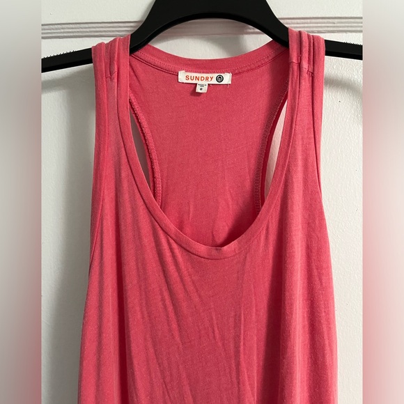 Sundry Tiered Tank Maxi Dress Coral size XS - Picture 4 of 13